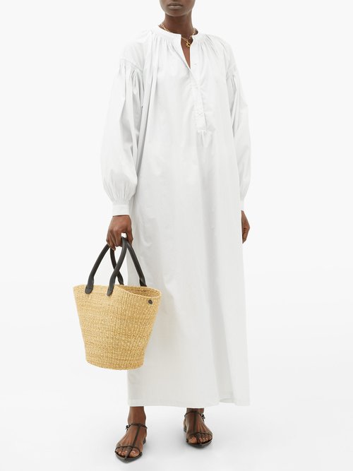 Su Paris Mayunga Pinstripe Cotton-poplin Tunic Dress White Stripe - 30% Off Sale