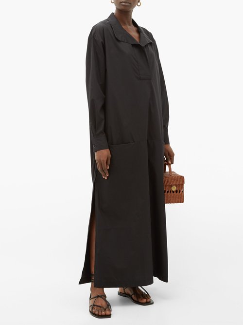 Su Paris Luka Cotton-poplin Maxi Dress Black - 60% Off Sale