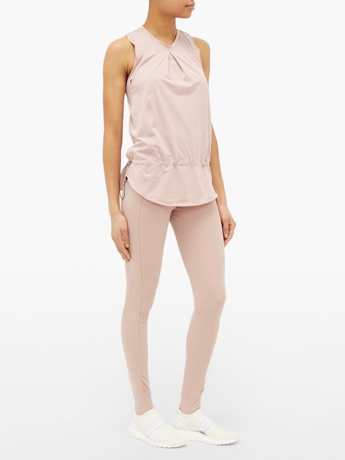 Adidas By Stella Mccartney Inverted-pleat Cut-out Performance Top Light Pink – 30% Off Sale