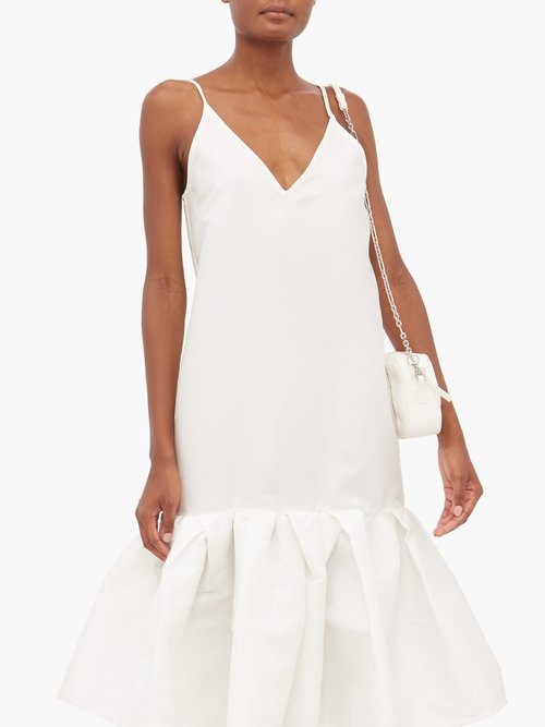 Marques'almeida Peplum-hem Taffeta Slip Dress White - 60% Off Sale