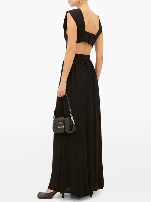 Buy Proenza Schouler V-neckline Crepe Maxi Dress Black online - shop best Proenza Schouler clothing sales