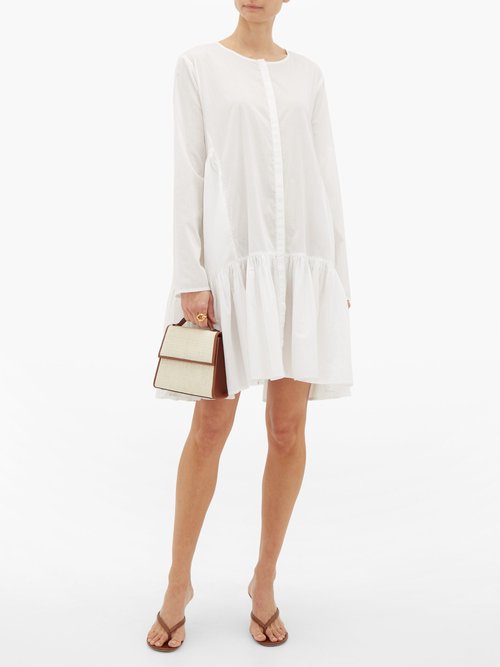 Buy Merlette Martel Tiered Cotton-lawn Dress White online - shop best Merlette clothing sales