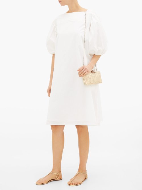 Buy Merlette Aster Cotton-poplin Midi Dress White online - shop best Merlette clothing sales