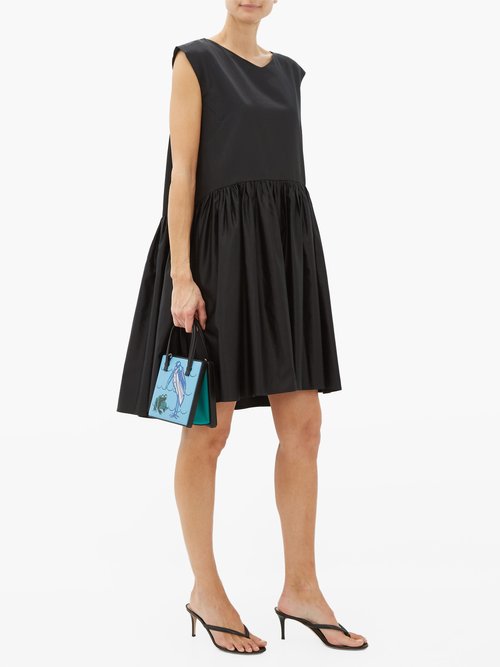 Merlette Estreta Cotton-blend Satin Dress Black - 30% Off Sale