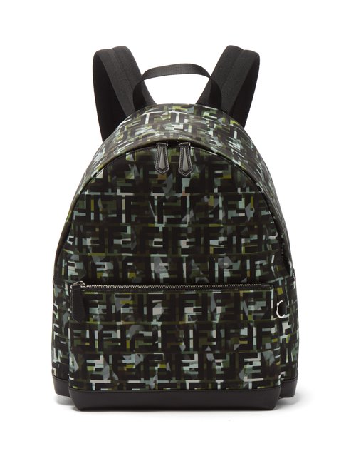 Fendi - Ff Camouflage-print Backpack - Mens - Green Multi