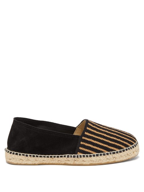 Guanabana - Striped Canvas And Suede Espadrilles - Mens - Navy Multi