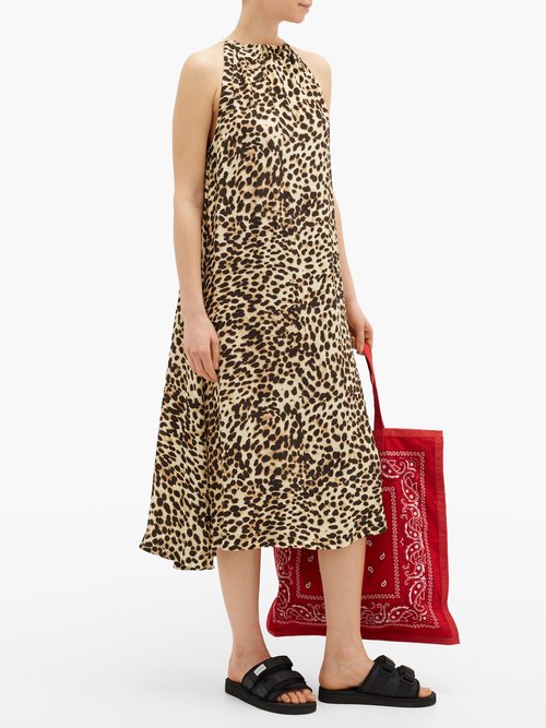 Arizona Love Athene Leopard-print Crepe Dress Leopard - 60% Off Sale