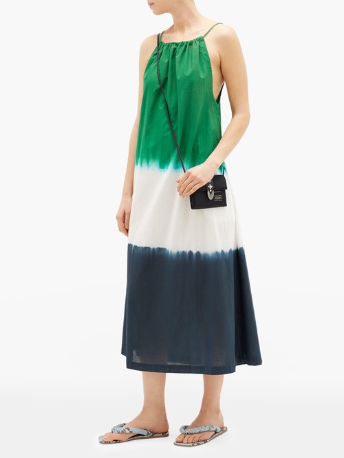 Arizona Love Athene Tie-dye Cotton-poplin Dress Green Print - 50% Off Sale