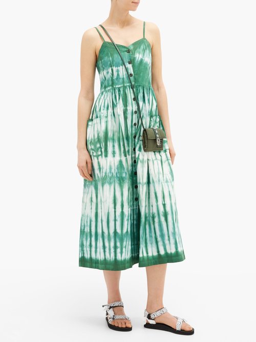 Buy Arizona Love Alma Tie-dye Cotton-twill Dress Green Print online - shop best Arizona Love clothing sales