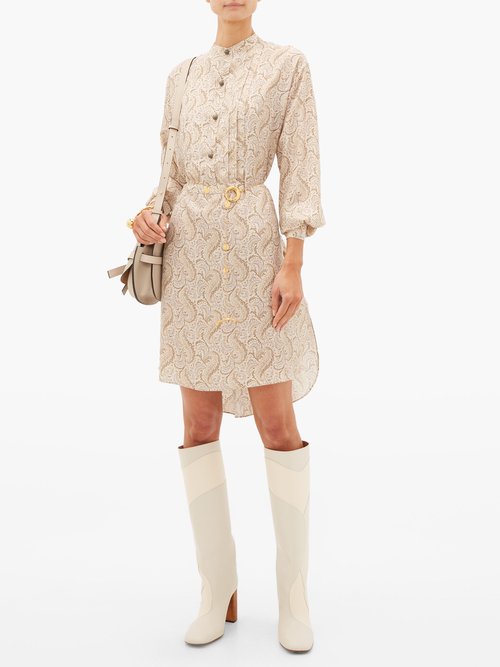 Etro Tiare Paisley-print Silk-satin Dress White Multi – 70% Off Sale