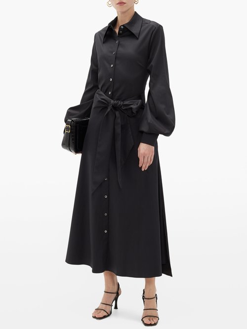 Racil Selman Cutout Cotton-blend Shirt Dress Black - 60% Off Sale