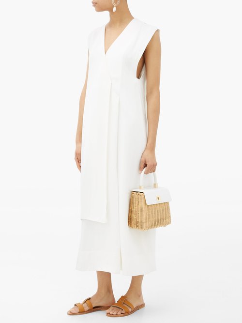 Haight Vest Wrap-front Crepe Dress White - 70% Off Sale