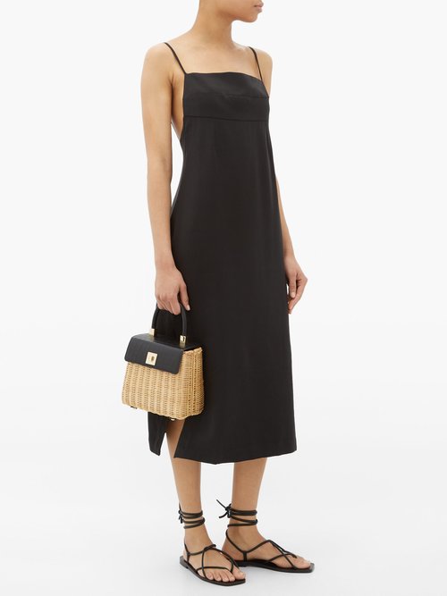 Haight Paula Side-slit Twill Dress Black - 50% Off Sale