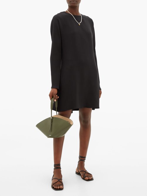 La Collection Bianca Dolman-sleeve Silk-crepe Dress Black - 40% Off Sale