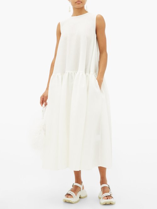 Cecilie Bahnsen Anna Karin Floral-cloqué Dress White - 60% Off Sale