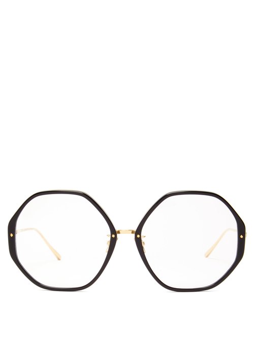 Linda Farrow - Alona C10 Oversized Acetate Glasses - Womens - Gold