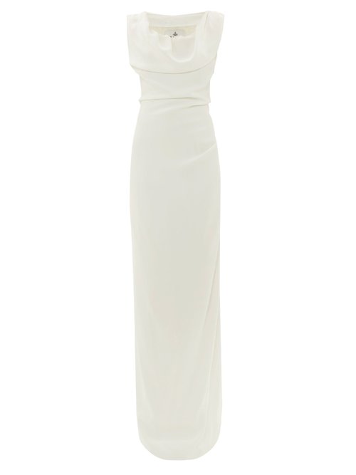 Vivienne Westwood - Ginnie Draped Off-the-shoulder Satin Dress White