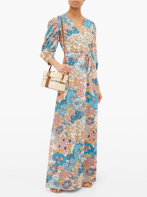 Dodo Bar Or Kate Floral-print Wrap Maxi Dress Cream Print - 40% Off Sale
