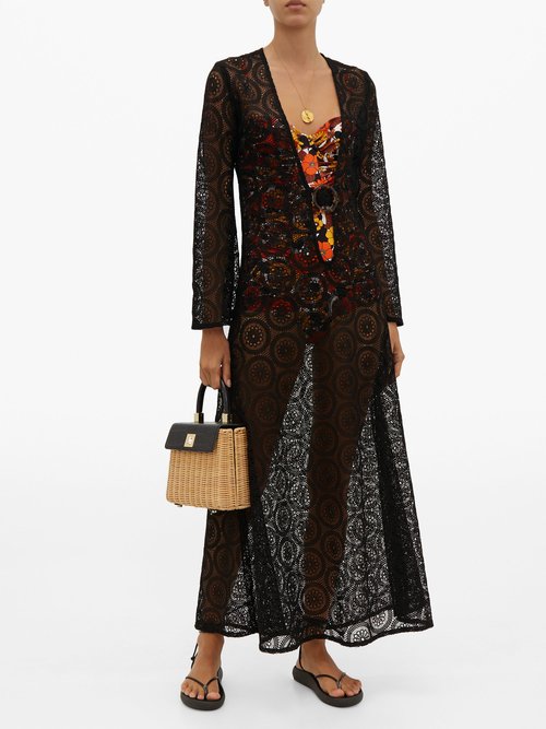 Dodo Bar Or Jane Crocheted-cotton Maxi Dress Black - 60% Off Sale