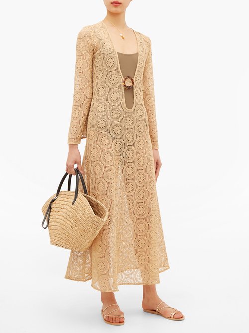 Dodo Bar Or Jane Cotton-crochet Maxi Dress Beige - 50% Off Sale