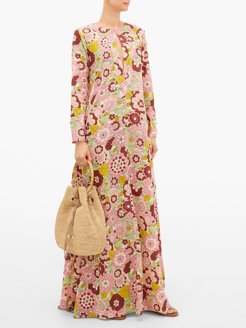 Dodo Bar Or Nilli Floral-print Cotton Maxi Dress Pink Print