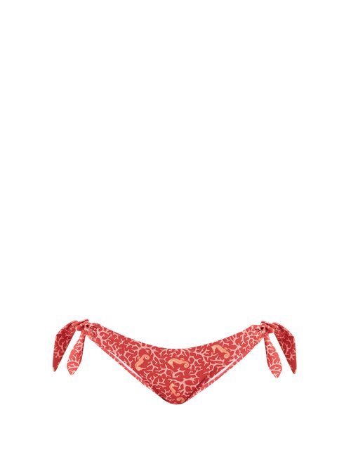 Fisch - Marigot Side-tie Reef-print Bikini Briefs Pink Print Beachwear