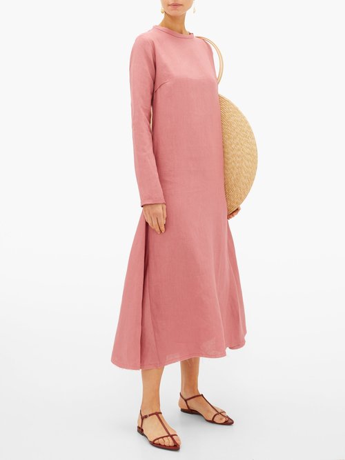 Buy Albus Lumen Tula Linen Dress Pink online - shop best Albus Lumen clothing sales