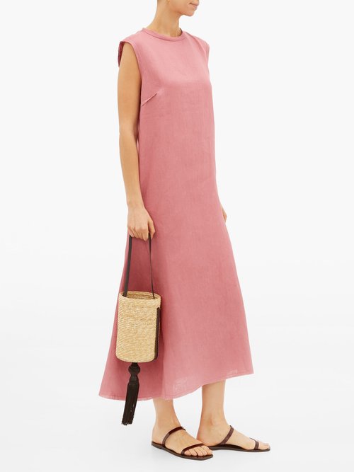 Albus Lumen Agaso Sleeveless Linen Dress Pink - 30% Off Sale
