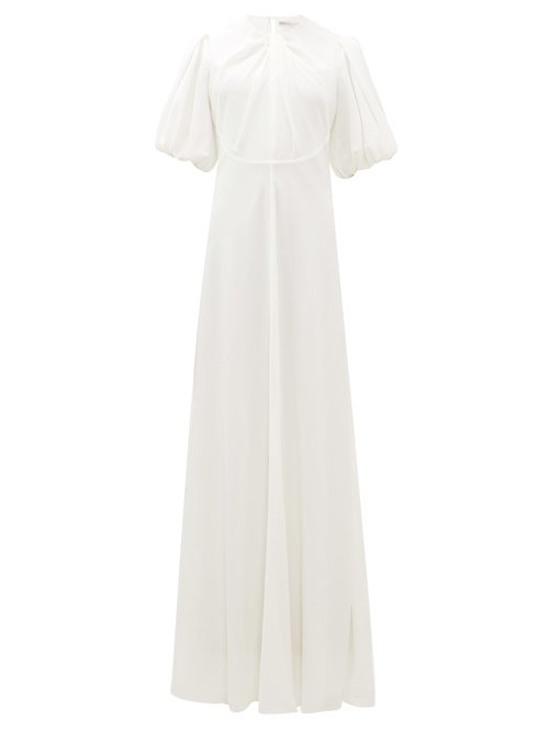 Emilia Wickstead – Magnolia Puff-sleeve Cloqué Maxi Dress Ivory