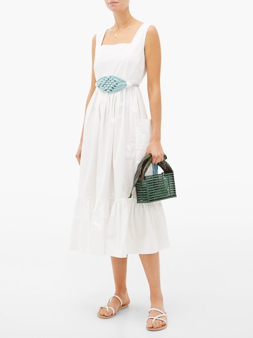 Love Binetti Simple Minds Tiered Cotton Dress White - 60% Off Sale