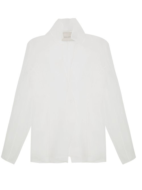 Buy Ludovic De Saint Sernin - Single-breasted Silk-organza Jacket White online - shop best Ludovic de Saint Sernin clothing sales
