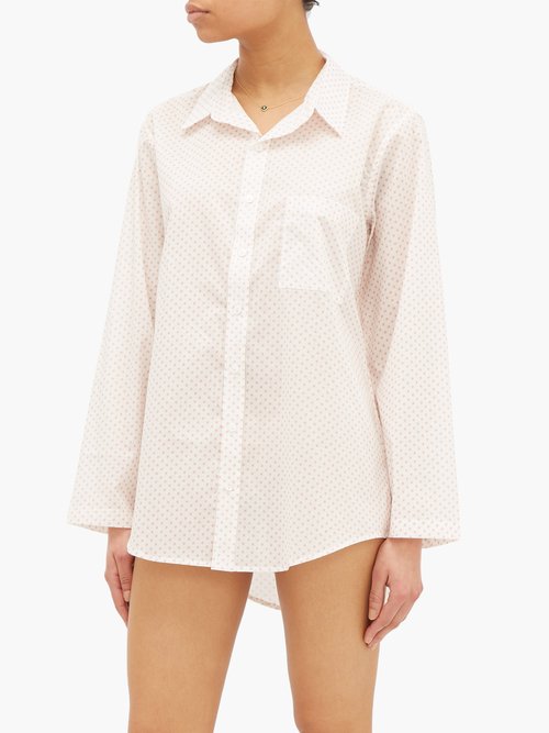 Pour Les Femmes Star-print Cotton-voile Nightshirt White Print – 60% Off Sale