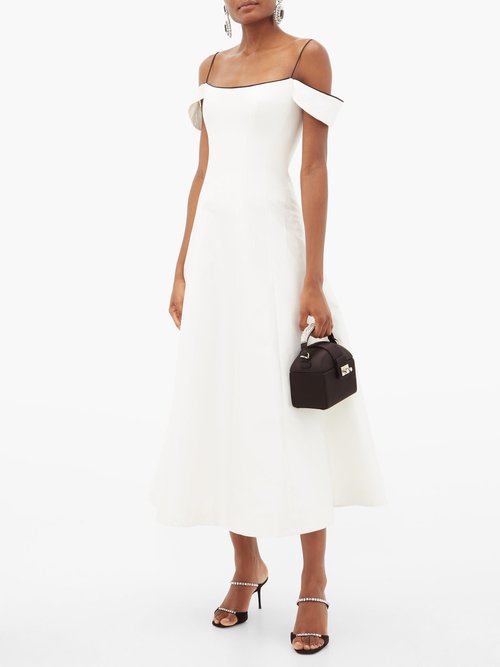 Rasario Off-the-shoulder Silk Corset Dress White – 40% Off Sale
