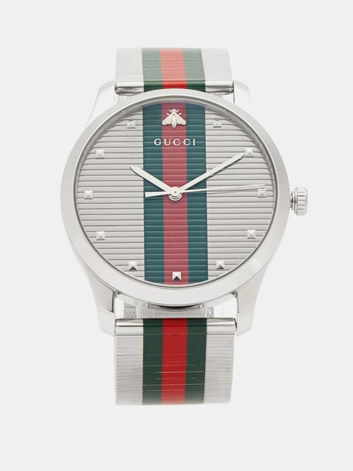 G-timeless Web-stripe Stainless-steel Watch