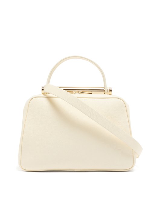 Valextra X Michael A Serie S Medium Grained Leather Handbag In White ...
