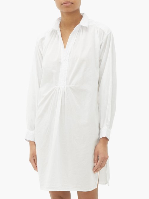 Domi Cotton Tunic Nightshirt White - 40% Off Sale