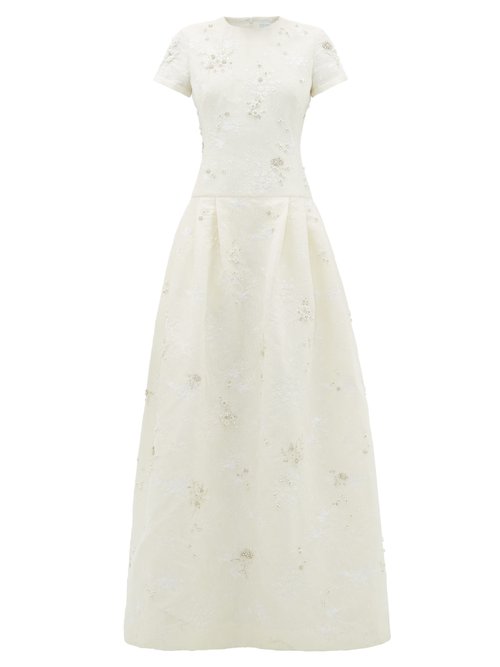 Erdem - Alphonse Crystal-embellished Chantilly-lace Dress Ivory