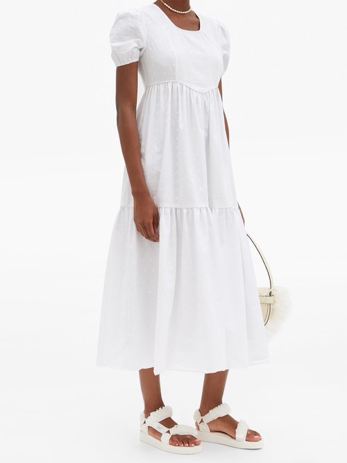 Batsheva Broderie-anglaise Cotton Dress White