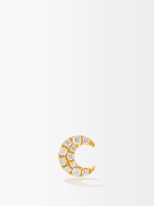 Maria Tash Moon Diamond & 18kt Gold Single Earring