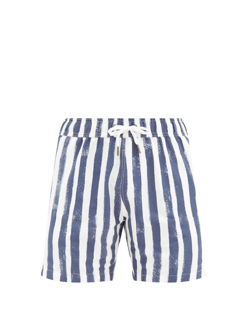 Onia - Charles 7 Striped Swim Shorts - Mens - Blue White