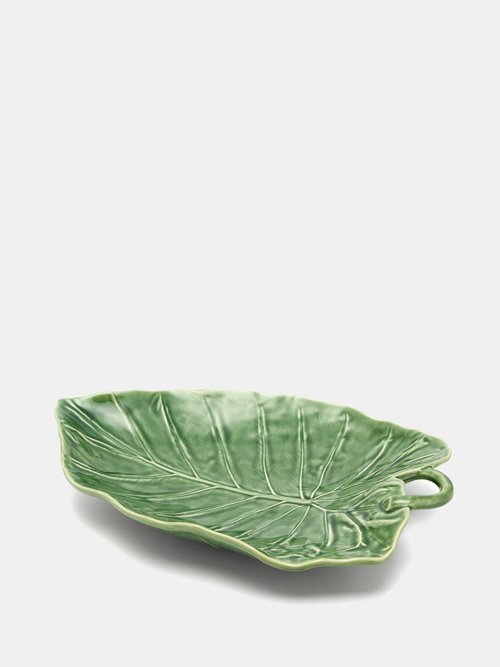 Bordallo Pinheiro - Sunflower Leaf Earthenware Platter - Green