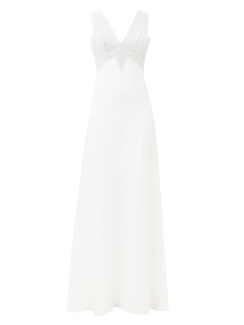 Buy Christopher Kane - Crystal-embellished Crepe Gown White online - shop best Christopher Kane clothing sales