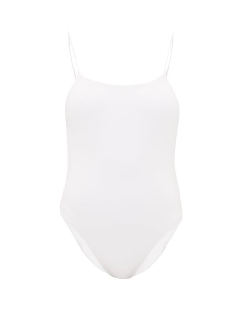 Jade Swim - Trophy Low-back Swimsuit White Beachwear