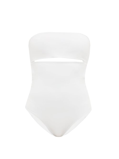 Jade Swim - Highlight Strapless Cutout Swimsuit White Beachwear