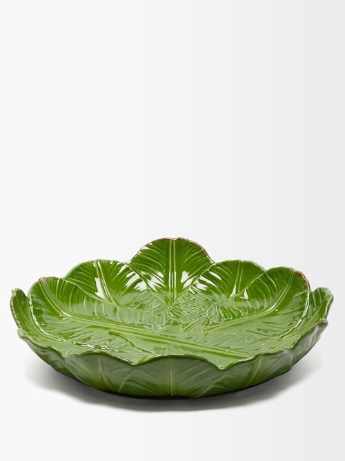 Bordallo Pinheiro - Banana Leaf Earthenware Serving Platter - Green