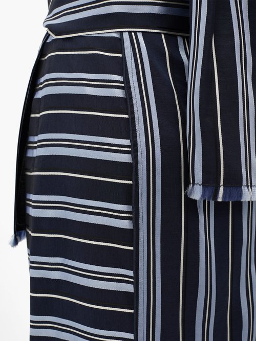 Altuzarra Columbine Halterneck Striped Midi Dress Blue Stripe - 60% Off Sale