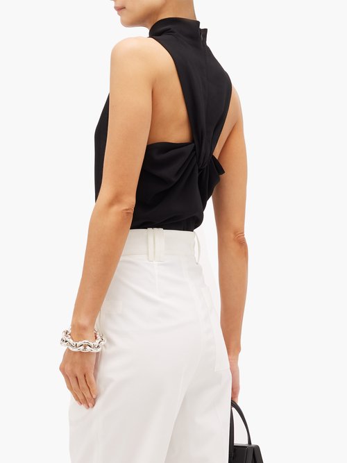 Proenza Schouler Knotted-back Cady Top Black - 70% Off Sale