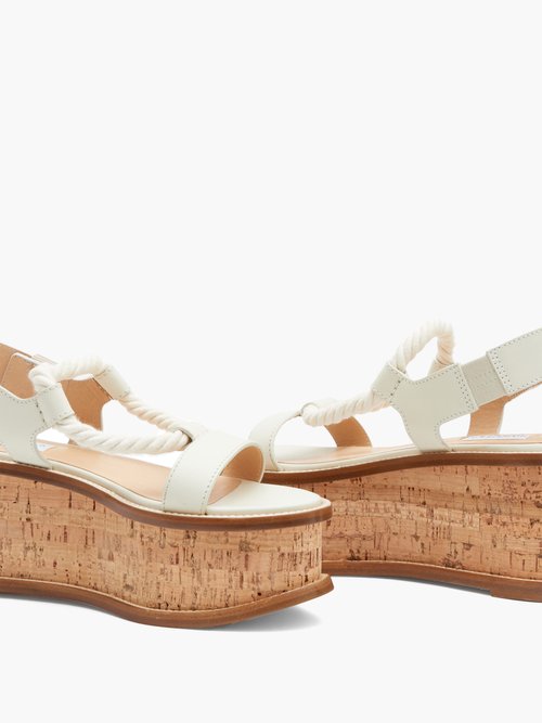 Gabriela Hearst Danae Cork-midsole Nappa-leather Flatform Sandals White