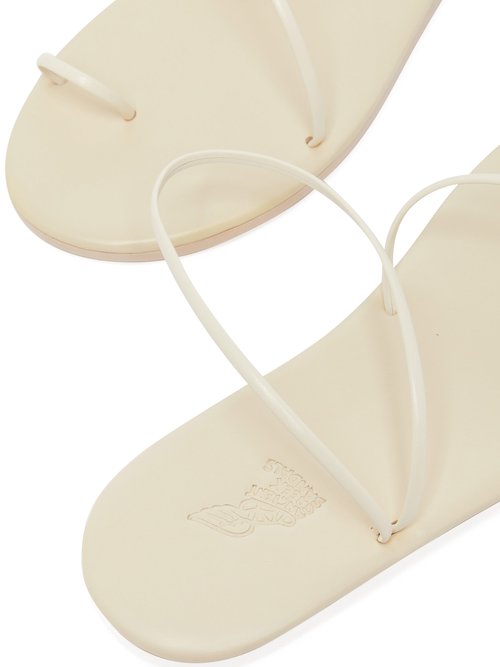 Ancient Greek Sandals Kansiz Fine-strap Faux-leather Sandals White
