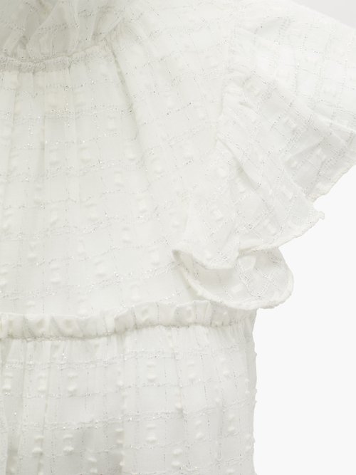 Rhode Tiffany Ruffled Cotton-blend Mini Dress White